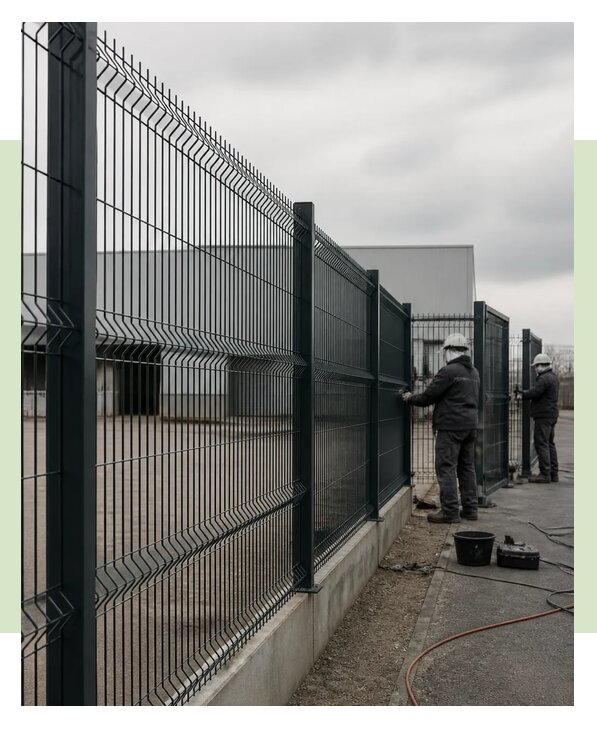 Установка забора 3Д для промышленной территории в Лиски
